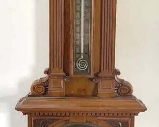 Dollond Victorian Aneroid Barometer And Thermometer