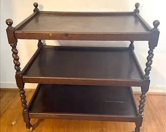 English Wooden Tea Cart