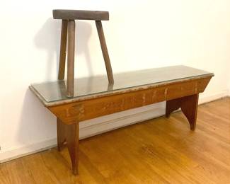 MCM Meets Rustic Bench And Stool