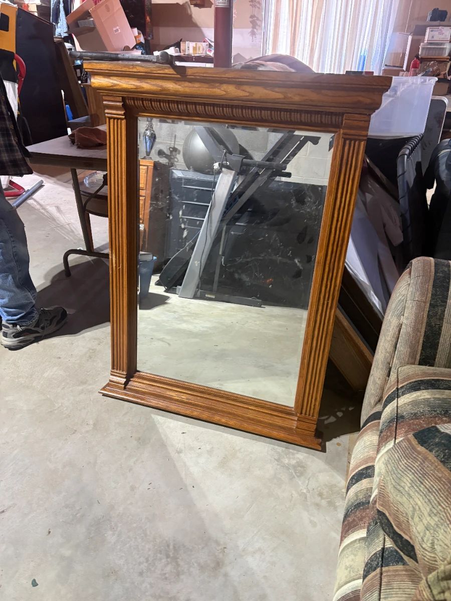 . . . oak accent mirror