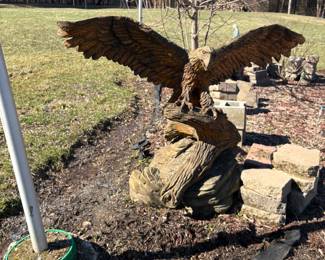 . . . wood-carved eagle