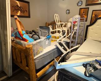 . . . rustic log bed