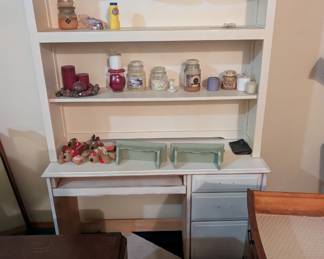 Primed desk (with included hardware) and shelf