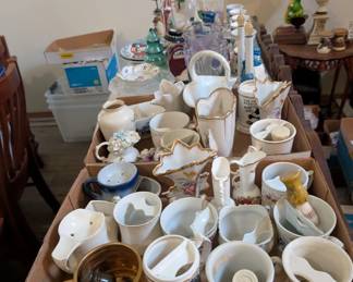 Shaving mugs and Christmas figurines