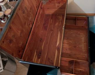 Cedar-lined black trunk (opened)