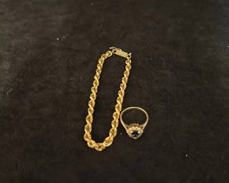 14K Gold Bracelet And Ring