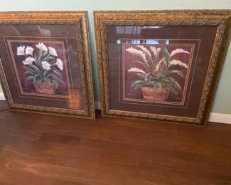 Two Lovely Framed Floral Prints