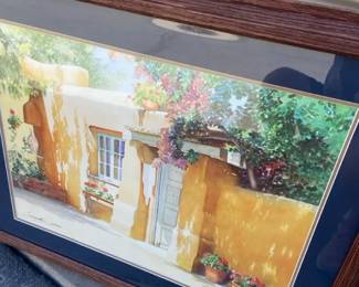 Framed watercolor, Print Signed And Numbered