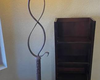 Metal Lamp And Folding Bookshelf