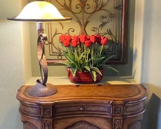 Cabinet, Lamp and Decor