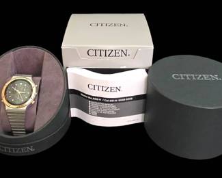 Vintage Citizen 3530 Speedy Quartz Alarm Chronograph  TwoTone