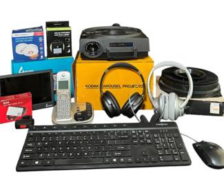 Mixed Electronics  Accessories Bundle  Kodak Projector, Headphones  More