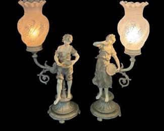  05 Vintage 1957 Chalk Wear Dancer LampsExceptional