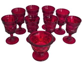 Henry Ford Museum Style Red Argus Goblets