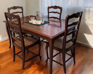 Vintage French Country Dining Set  Ladderback  Rush Seating