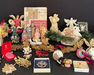 Large Estate Collection of Vintage Christmas Ornaments  Heirloom Decor