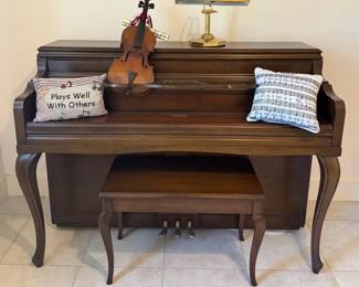 Vintage J.  C. Fischer Piano  Complete Musical Decor Ensemble