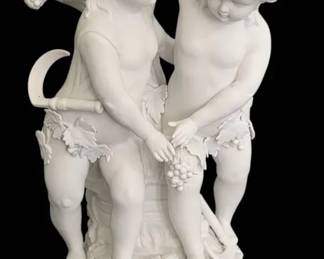 Neoclassical Elegance 19thCentury Style Bisque Grape Harvest