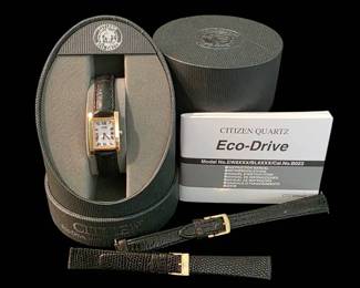 Citizen EcoDrive Ladies Tank Watch  GoldTone Vintage Style And Watch Bands