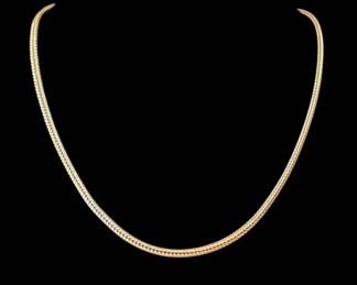 Elegant 14K Yellow Gold 15 Wheat Link Chain Necklace