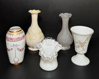 Curated Vase Collection Fenton,Limoges And More