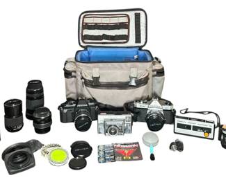 Vintage Film Camera Collection  Pentax, Minolta, Vivitar, Kodak Instamatic and Lenses