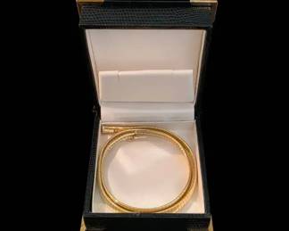 Elegant Italian 14K Yellow Gold Omega Necklace  16  Excellent Condition