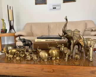 MCM brass elephants
