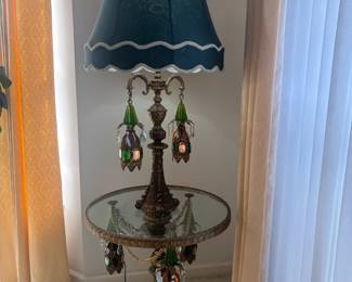 Hollywood Regency Table and Lamp Combination