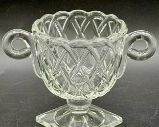 vintage Indiana Glass "Pretzel" pattern open sugar bowl
