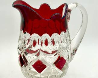 Art Deco Ruby Flash Pitcher
