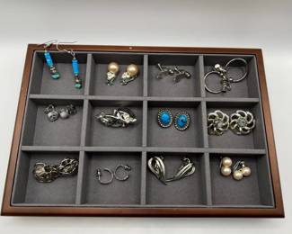 (12) Silver Tone Earring Pairs incl. Sarah Coventry Costume Jewelry