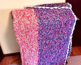 Tri-Color Knitted Blanket