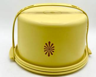 vintage Tupperware Harvest Gold Starburst Cake Keeper