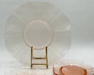 Macbeth-Evans pink depression glass plate Lot