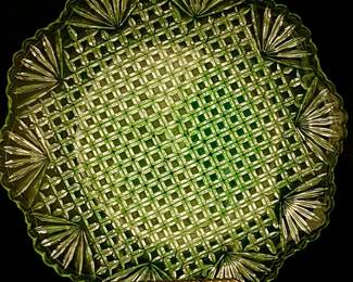 US Glass Company Pineapple Fan EAPG Platter