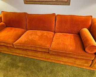 MCM Tuxedo Sofa - Orange Velvet.