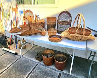 Vintage and antique wicker baskets.