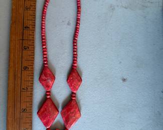 Sterling Silver Red/Orange Shaped Stones $26.00