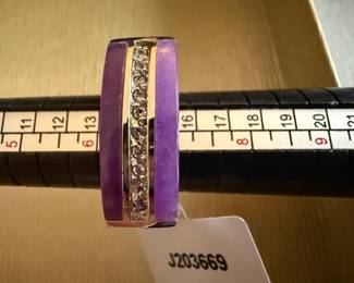 Sterling Silver Purple Stone Size 7 New $18.00