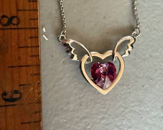 Heart Necklace with Wings $7.00