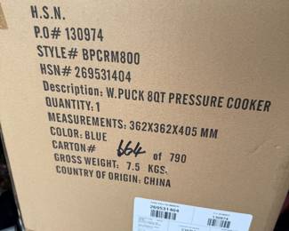 Wolfgang Puck Pressure Cooker New $75.00