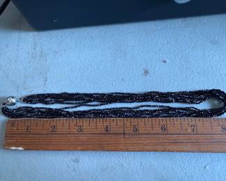 90 CTW Round Black Spinel Sterling Silver Bead necklace $40.00