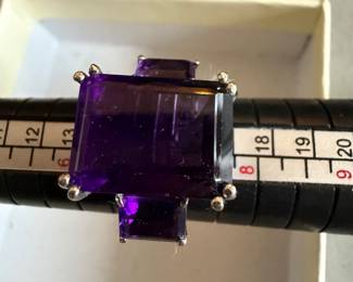 Sterling Silver Purple Stone Size 7 Ring New $26.00