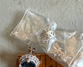 Blue Stone Earrings $15.00