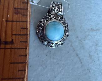 Sterling Silver Blue Stone Pendant $16.00