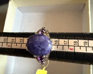 Sterling Silver Purple Stone Ring Size 7 New $24.00