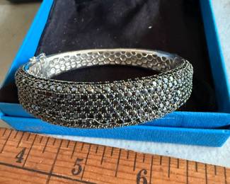 Black Spinel Cuff Sterling Silver Bracelet $65.00