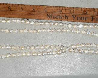 Sterling Clasp Very Long Pearl Necklace $40.00
