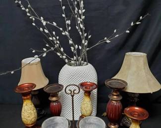 CT162Vintage Lamps, Candlesticks And More